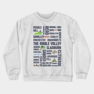 Ribble Valley - Pendle Hill - Lancashire towns - British tourism - Ex pat Crewneck Sweatshirt